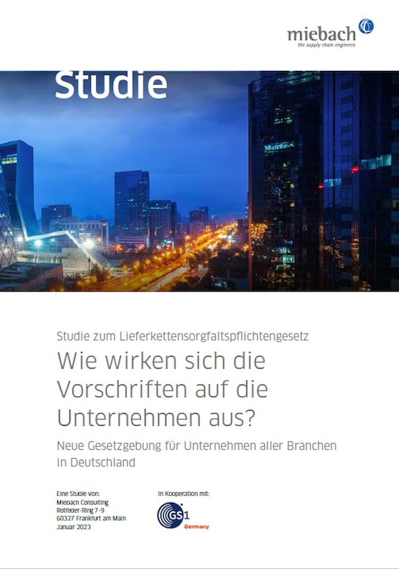 Studie zum Lieferkettensorgfaltspflichtgesetz von Miebach und GS1!