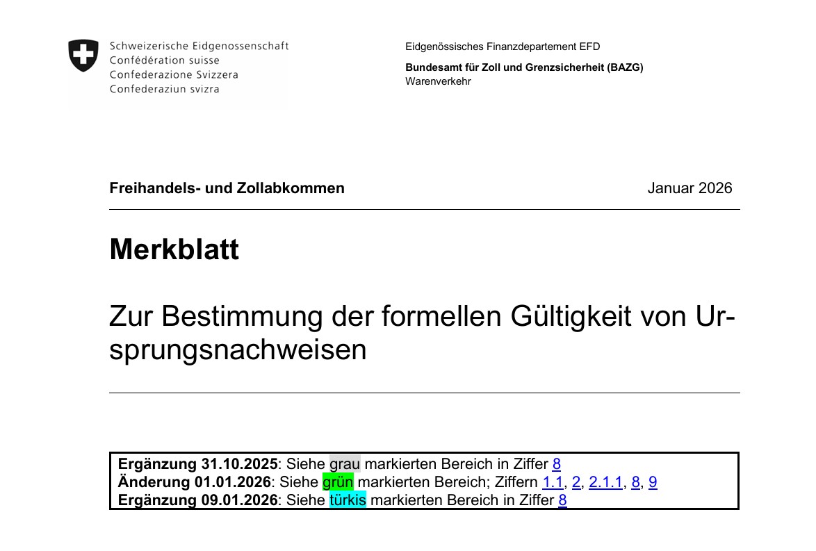 EURO-MED Präferenznachweise bis auf weiteres toleriert!