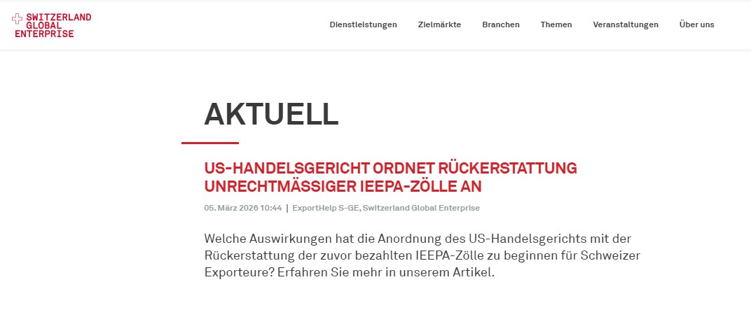 Guten Nachrichten zu den US - Zöllen. Die IEEPA-Zölle müssen rückerstattet werden.